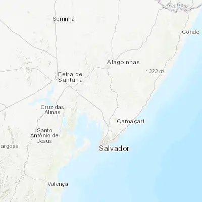 Map showing location of São Sebastião do Passé (-12.512500, -38.495280)