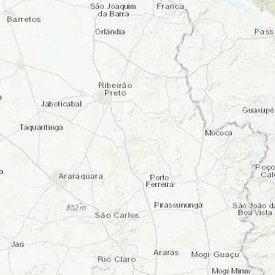 Map showing location of São Simão (-21.479170, -47.550830)