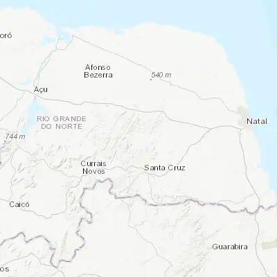 Map showing location of São Tomé (-5.972500, -36.075280)