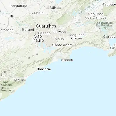 Map showing location of São Vicente (-23.963060, -46.391940)