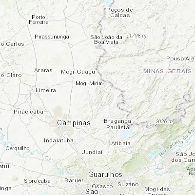 Map showing location of Serra Negra (-22.612220, -46.700560)