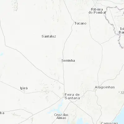 Map showing location of Serrinha (-11.664170, -39.007500)
