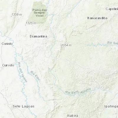 Map showing location of Serro (-18.604720, -43.379440)