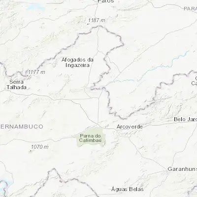 Map showing location of Sertânia (-8.073610, -37.264440)
