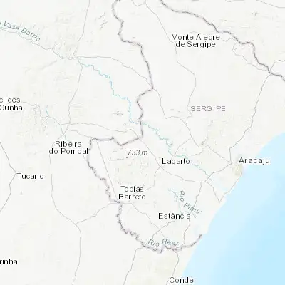 Map showing location of Simão Dias (-10.738330, -37.811110)