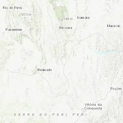 Map showing location of Tanhaçu (-14.021390, -41.248060)