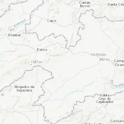 Map showing location of Taperoá (-7.207500, -36.826670)