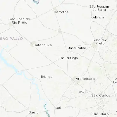 Map showing location of Taquaritinga (-21.406110, -48.504720)