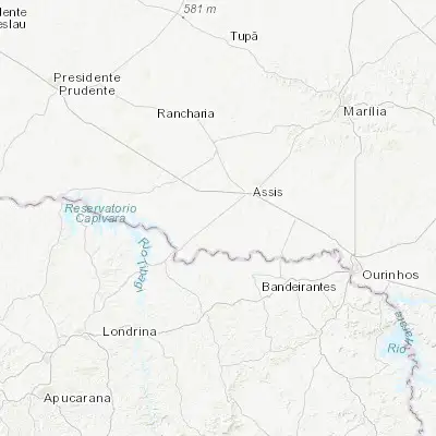 Map showing location of Tarumã (-22.746670, -50.577220)
