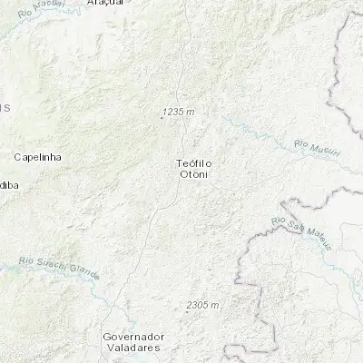 Map showing location of Teófilo Otoni (-17.857500, -41.505280)