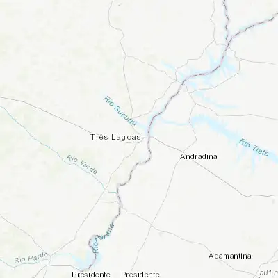 Map showing location of Três Lagoas (-20.787650, -51.703380)