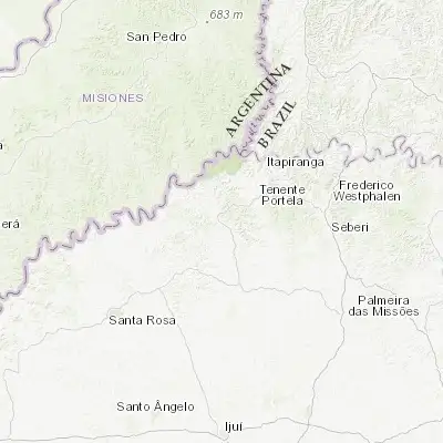 Map showing location of Três Passos (-27.455560, -53.931940)