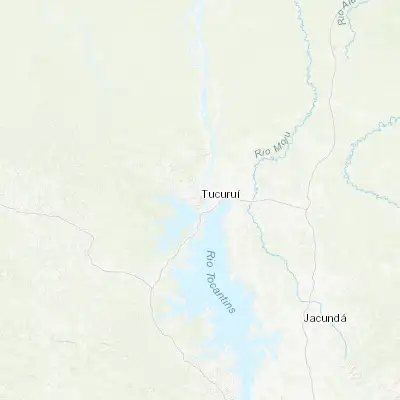 Map showing location of Tucuruí (-3.765850, -49.679230)