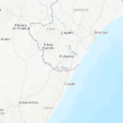 Map showing location of Umbaúba (-11.383330, -37.657780)