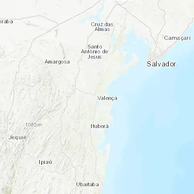 Map showing location of Valença (-13.370280, -39.073060)