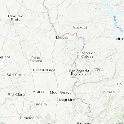 Map showing location of Vargem Grande do Sul (-21.832220, -46.893610)