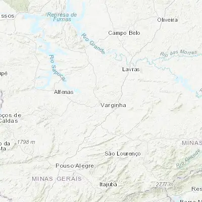Map showing location of Varginha (-21.551390, -45.430280)