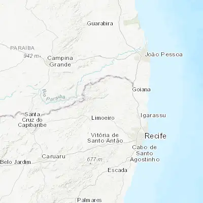 Map showing location of Vicência (-7.656940, -35.326670)