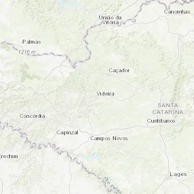 Map showing location of Videira (-27.008330, -51.151670)