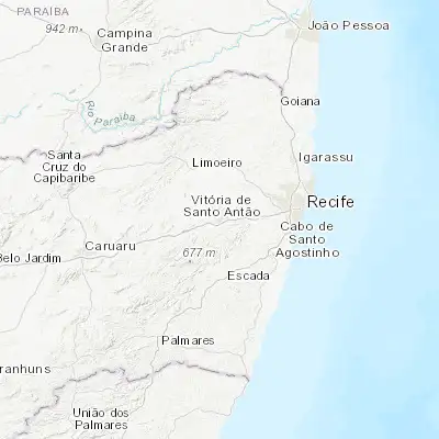 Map showing location of Vitória de Santo Antão (-8.118060, -35.291390)