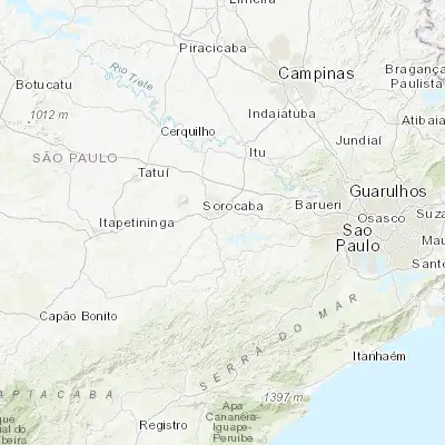 Map showing location of Votorantim (-23.546670, -47.437780)