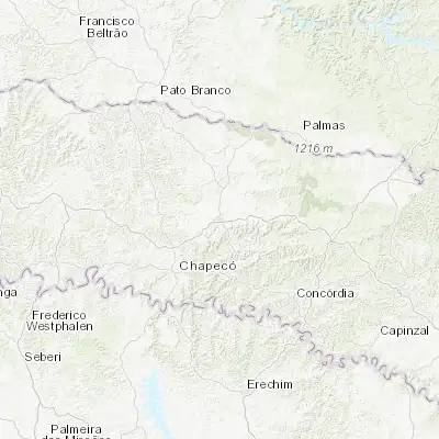 Map showing location of Xanxerê (-26.876940, -52.404170)