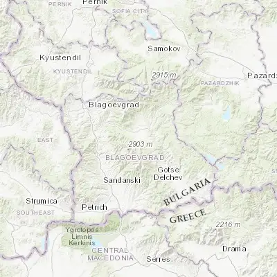 Map showing location of Bansko (41.838300, 23.488510)