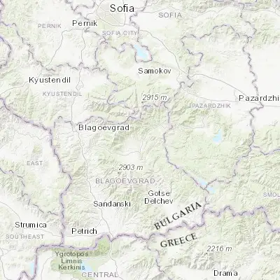 Map showing location of Belitsa (41.956940, 23.572500)
