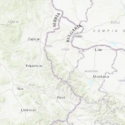 Map showing location of Belogradchik (43.627220, 22.683610)