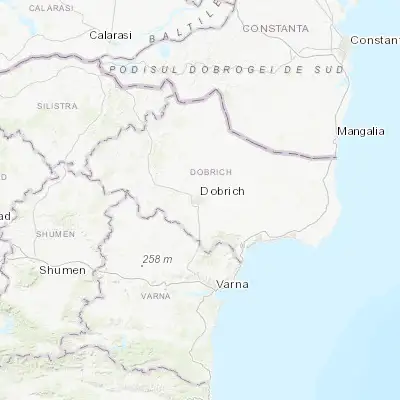 Map showing location of Dobrich (43.566670, 27.833330)