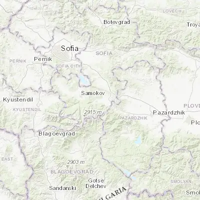 Map showing location of Dolna Banya (42.300000, 23.766670)