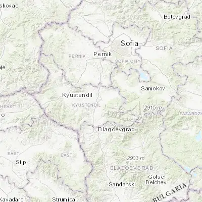 Map showing location of Dupnitsa (42.266670, 23.116670)