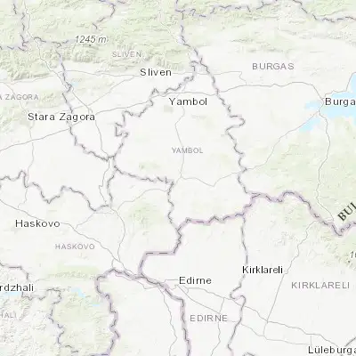 Map showing location of Elhovo (42.166670, 26.566670)