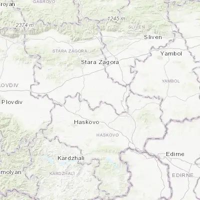 Map showing location of Gŭlŭbovo (42.133330, 25.850000)