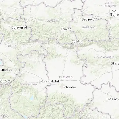 Map showing location of Hisarya (42.500000, 24.700000)