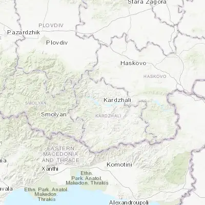 Map showing location of Kardzhali (41.650000, 25.366670)