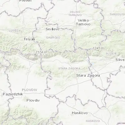 Map showing location of Kazanlak (42.616670, 25.400000)