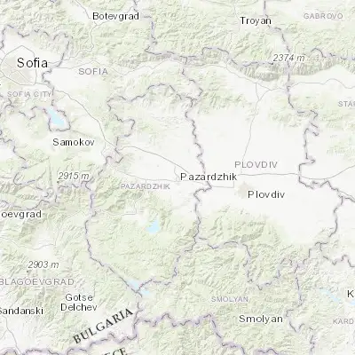 Map showing location of Pazardzhik (42.200000, 24.333330)