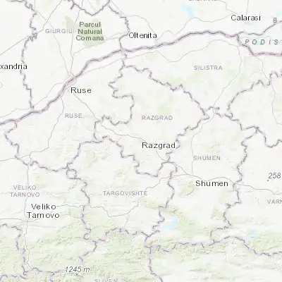 Map showing location of Razgrad (43.533330, 26.516670)