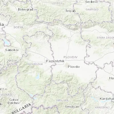 Map showing location of Saedinenie (42.266670, 24.550000)