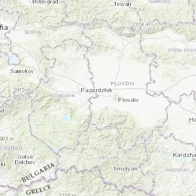 Map showing location of Stamboliyski (42.133330, 24.533330)