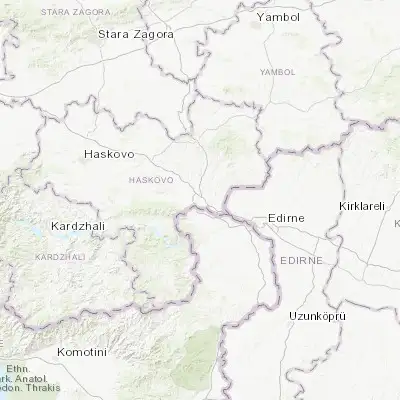 Map showing location of Svilengrad (41.766670, 26.200000)