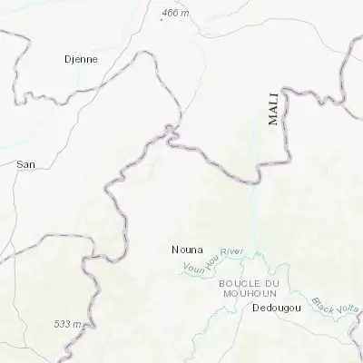 Map showing location of Barani (13.169100, -3.889900)