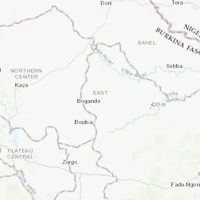 Map showing location of Bogandé (12.970400, -0.149530)