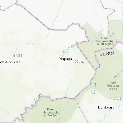 Map showing location of Diapaga (12.073050, 1.788380)
