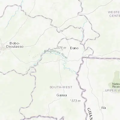 Map showing location of Diébougou (10.962090, -3.249670)