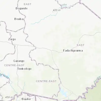 Map showing location of Fada N'gourma (12.061570, 0.358430)