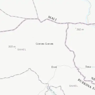 Map showing location of Gorom-Gorom (14.442900, -0.234680)