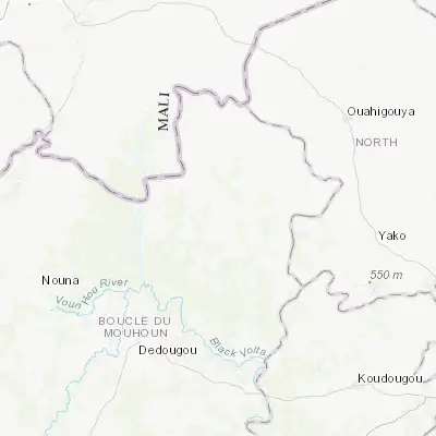 Map showing location of Tougan (13.072500, -3.069400)