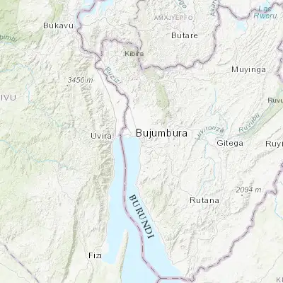 Map showing location of Bujumbura (-3.381930, 29.361420)